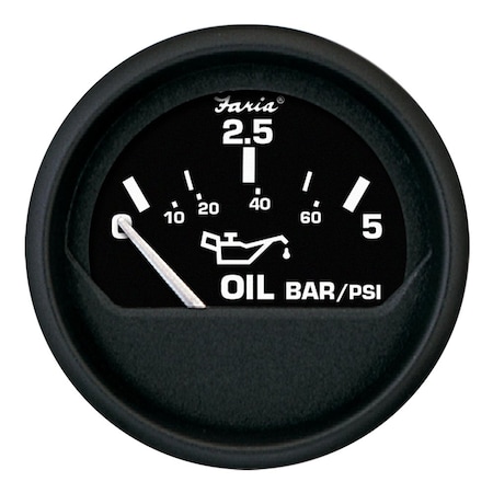 Faria Beede Instruments Faria Euro Black 2" Oil Pressure Gauge - Metric (5 Bar) 12805
